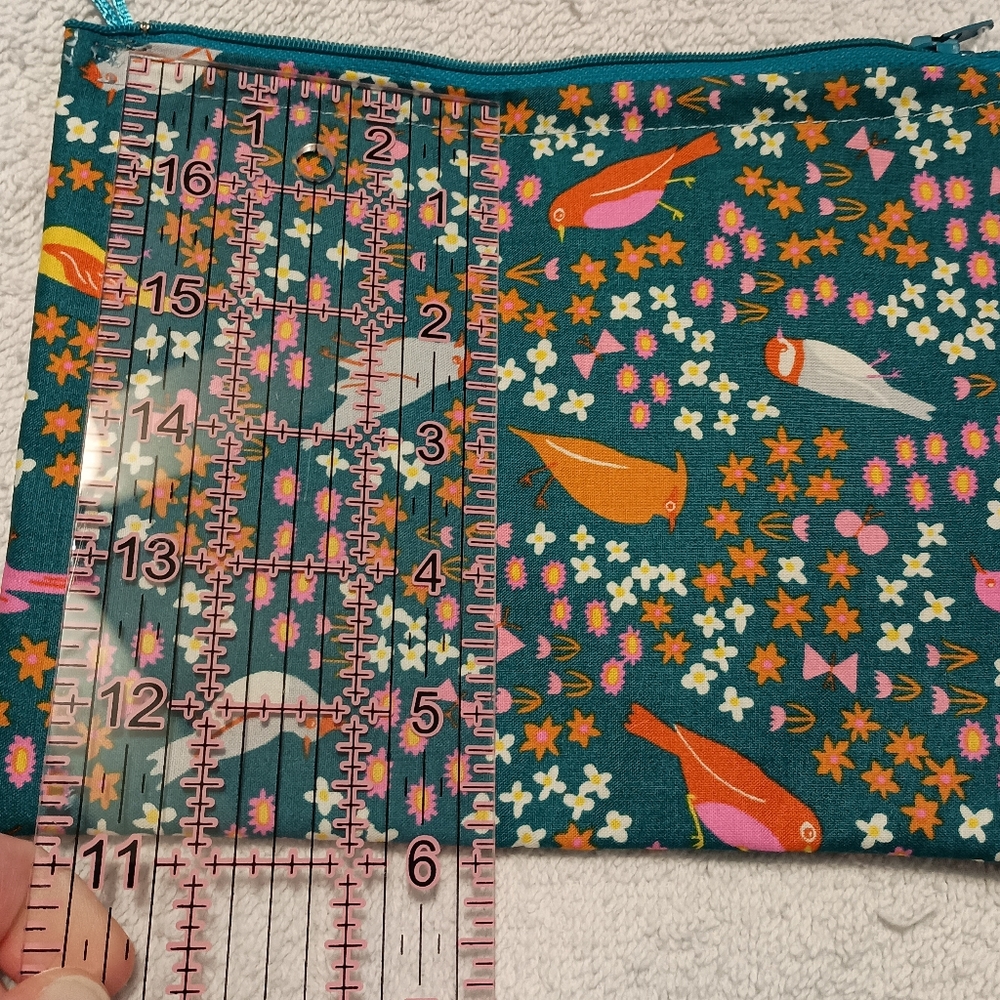 Vintage bird & flower jewelry pouch & make-up bag - Picture 4 of 7